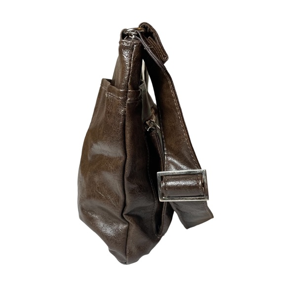 Braciano Brown Faux Leather shoulder/crossbody bag - Picture 3 of 13